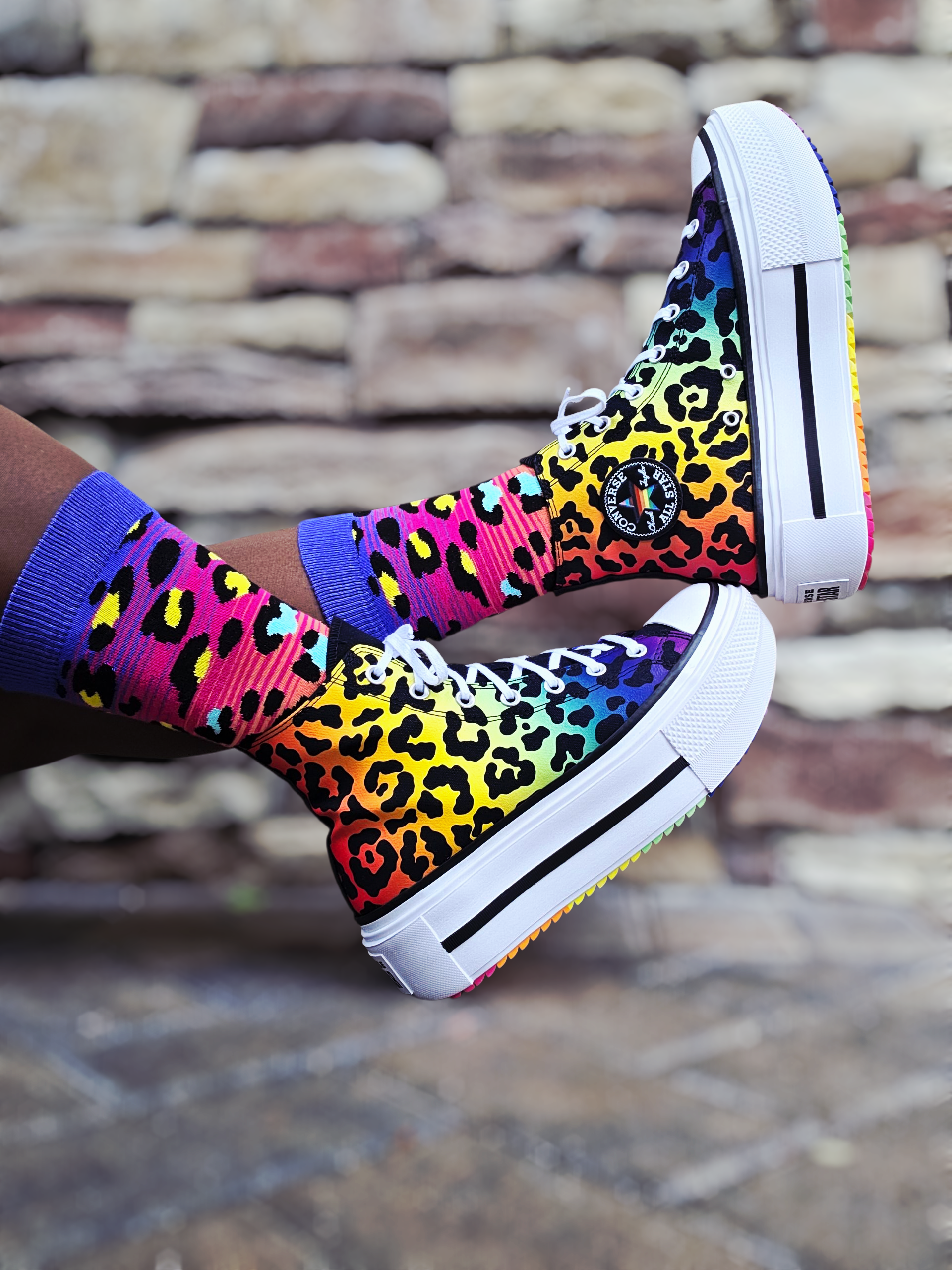 Lucky Leopard Cotton Crew Sock