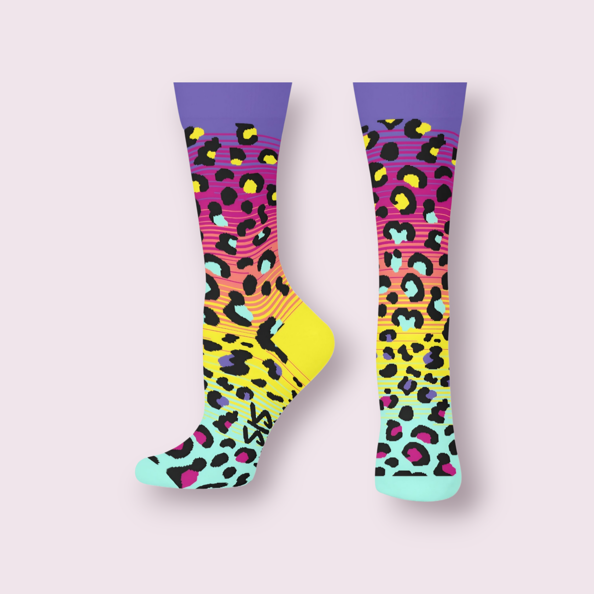 Lucky Leopard Cotton Crew Sock