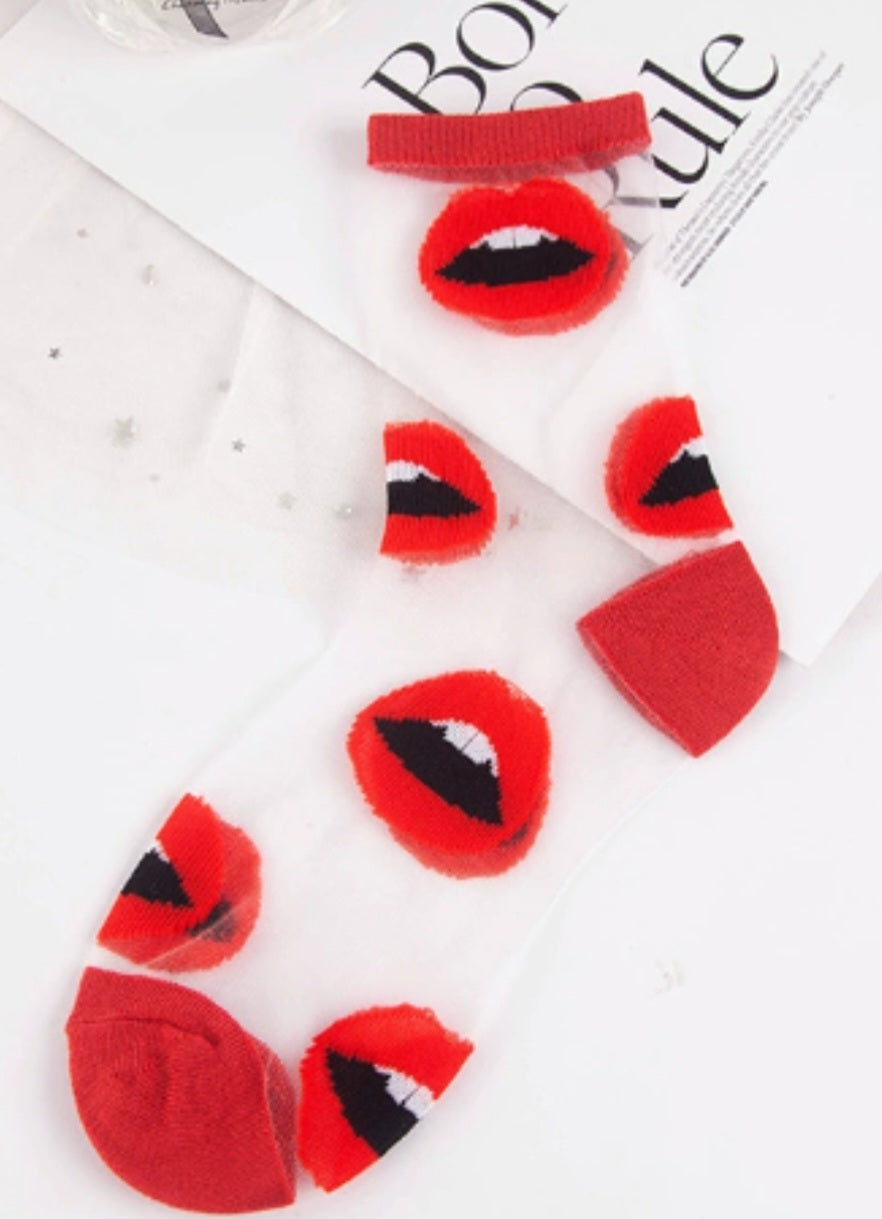 Sexy Red Lips Socks