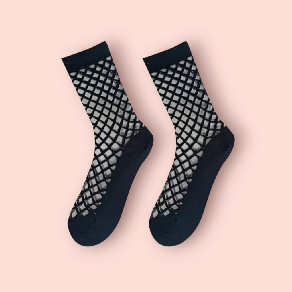 Sexy Onyx Fishnet Socks