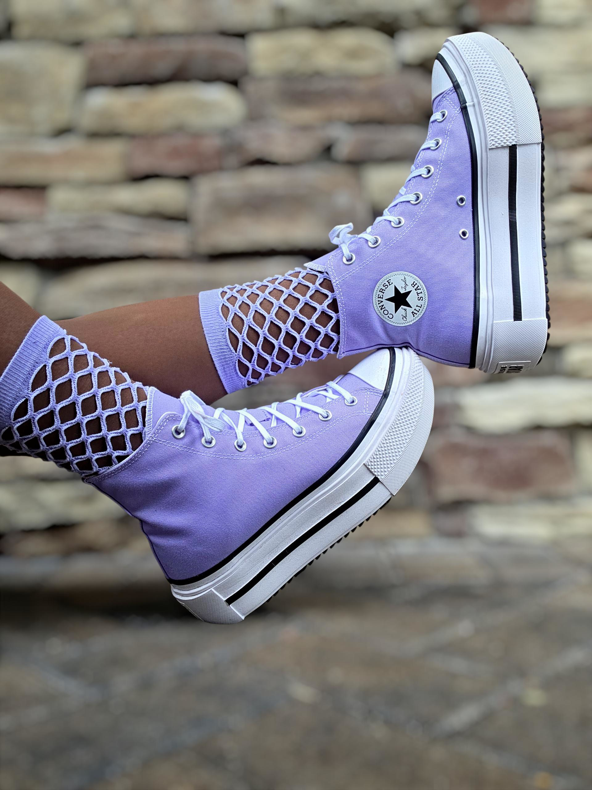 Sexy Lilac Fishnet Socks