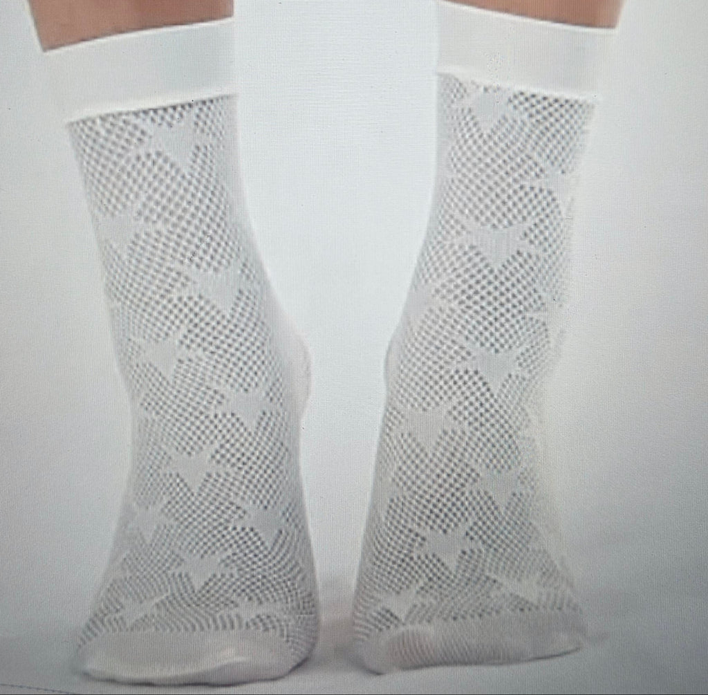 Sexy White Fishnet Star Sock