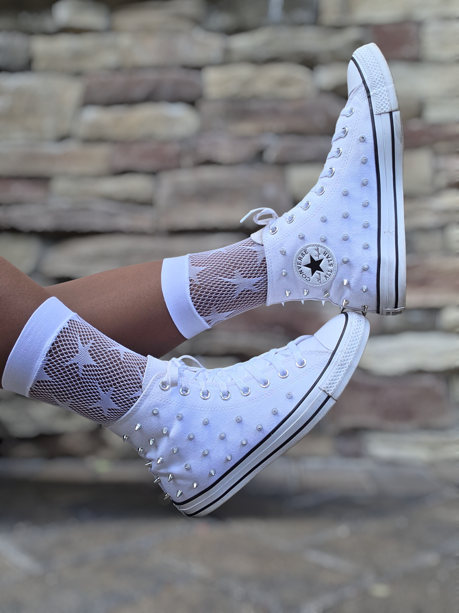 Sexy White Fishnet Star Sock